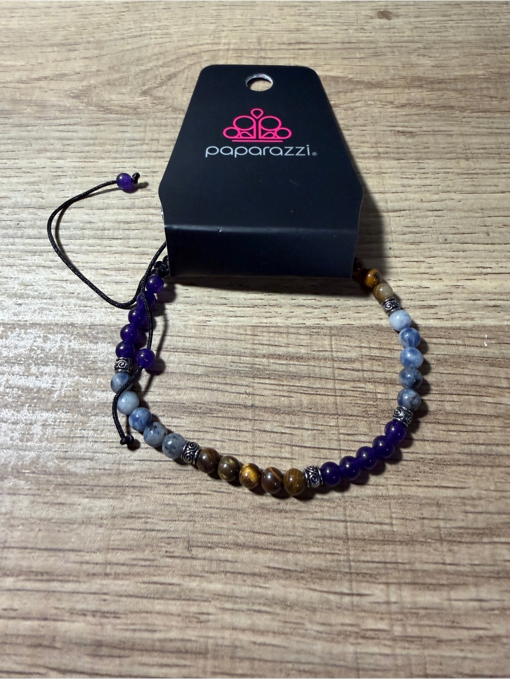 paparazzi Purple, Blue & Brown Beaded Kids Bracelet